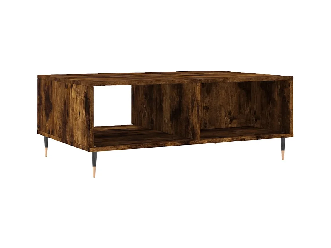 Table basse chêne fumé 90x60x35 cm bois d'ingénierie