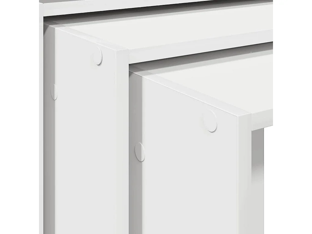 Tables gigognes 3 pcs blanc bois d'ingénierie