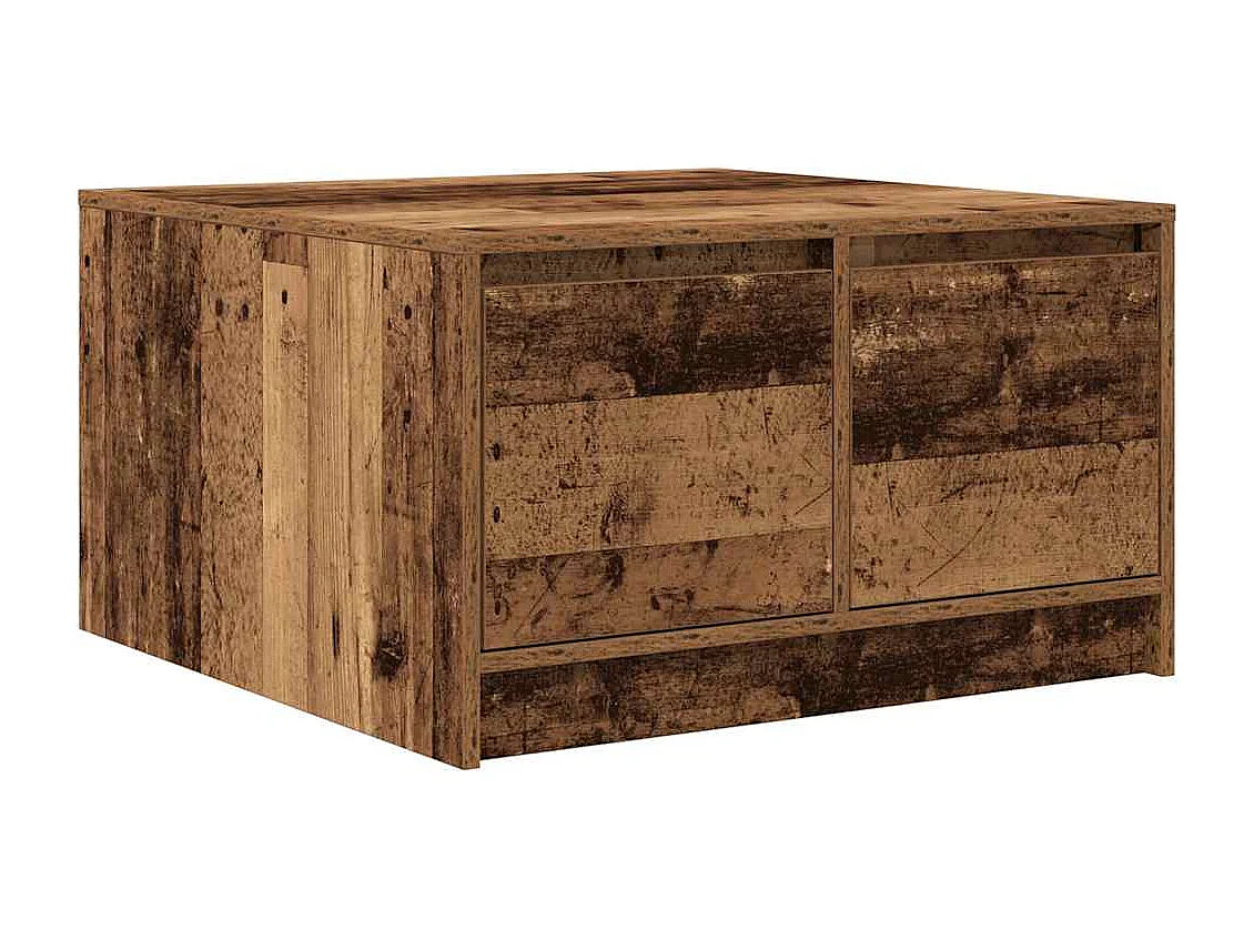 Tavolino con cassetti, legno vecchio, 70,5x70x40 cm