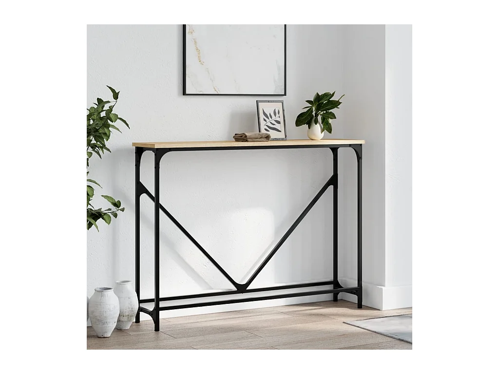 Table console chêne sonoma 102x22,5x75 cm bois d'ingénierie