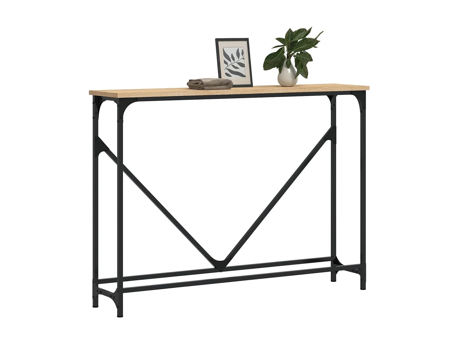 Table console chêne sonoma 102x22,5x75 cm bois d'ingénierie