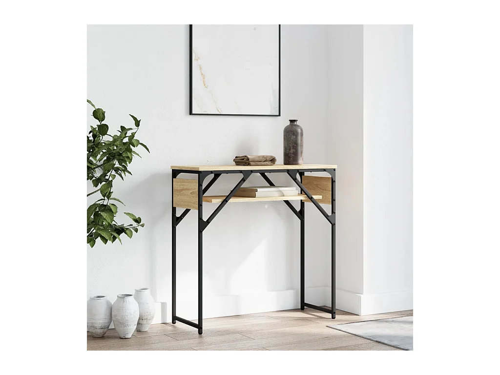 Table console avec étagère chêne sonoma 75x30x75 cm