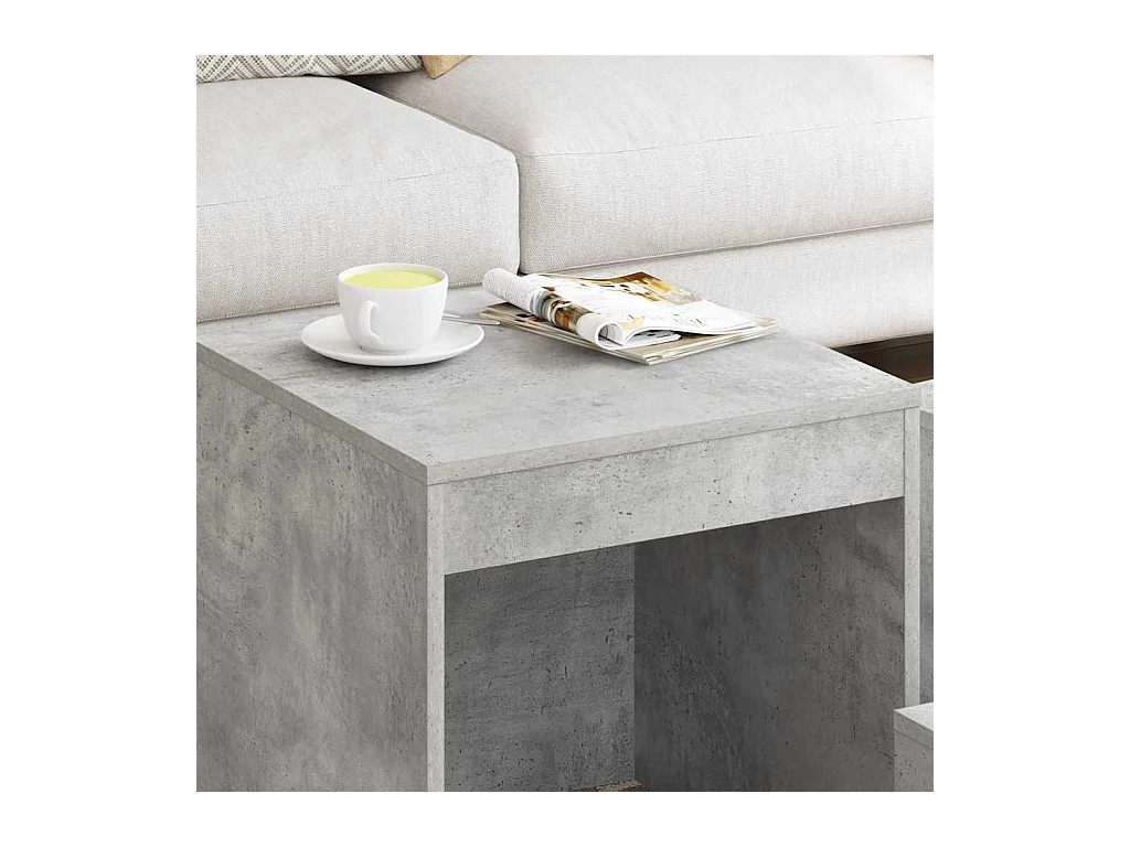 Bijzettafels 3 stuks Betongrijs Agglomeraat