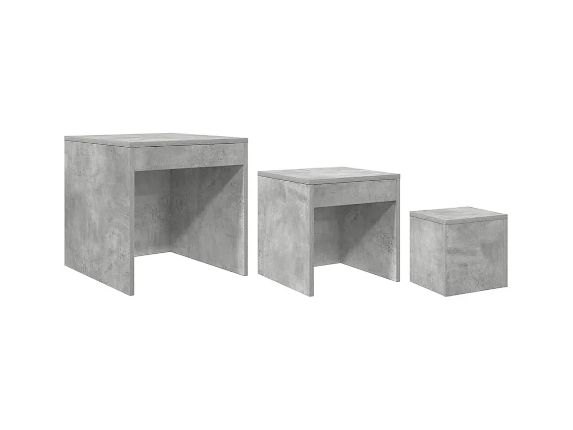 Bijzettafels 3 stuks Betongrijs Agglomeraat