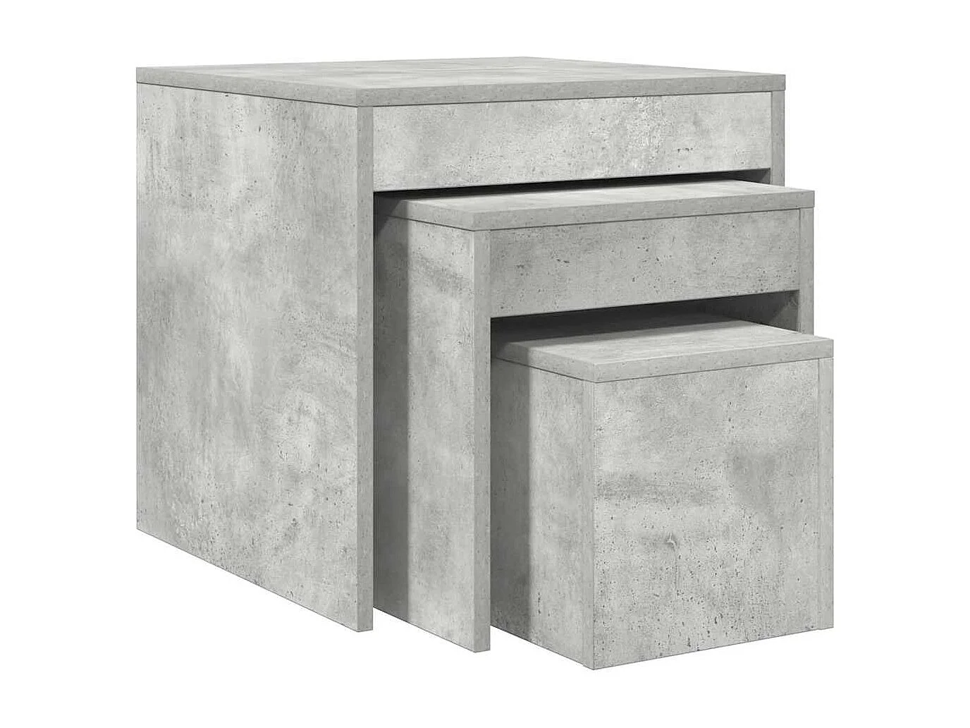 Tables gigognes 3 pcs Gris béton Aggloméré