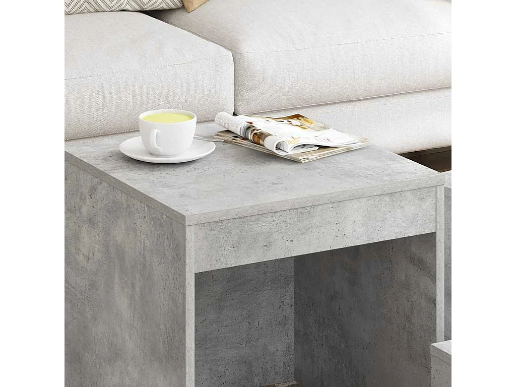 Tables gigognes 3 pcs Gris béton Aggloméré