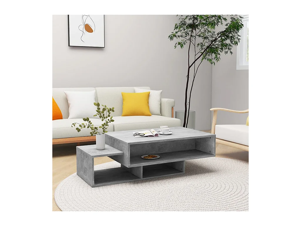 Table basse Gris béton 105x55x32 cm Bois d’ingénierie