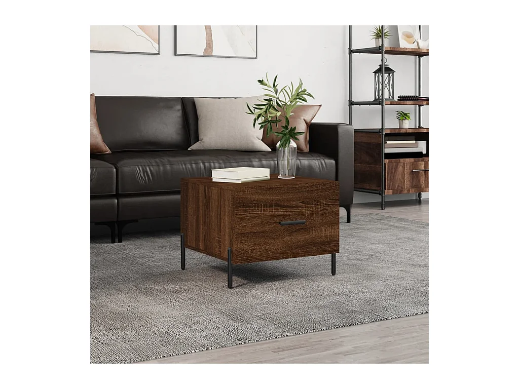 Table basse Chêne marron 50x50x40 cm Bois d'ingénierie