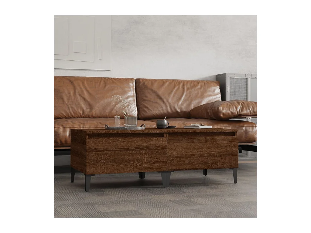 Tavolini laterali 2 pezzi Rovere marrone 50x46x35 cm Legno ingegnerizzato