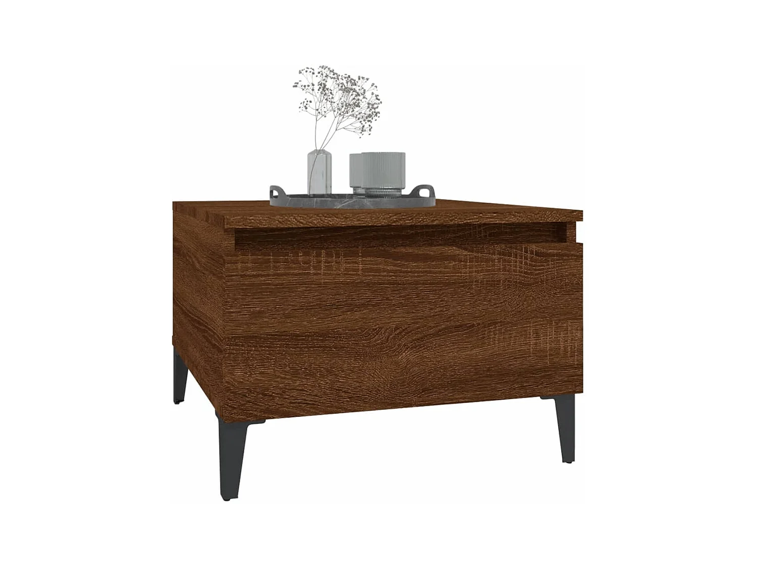 Tavolini laterali 2 pezzi Rovere marrone 50x46x35 cm Legno ingegnerizzato