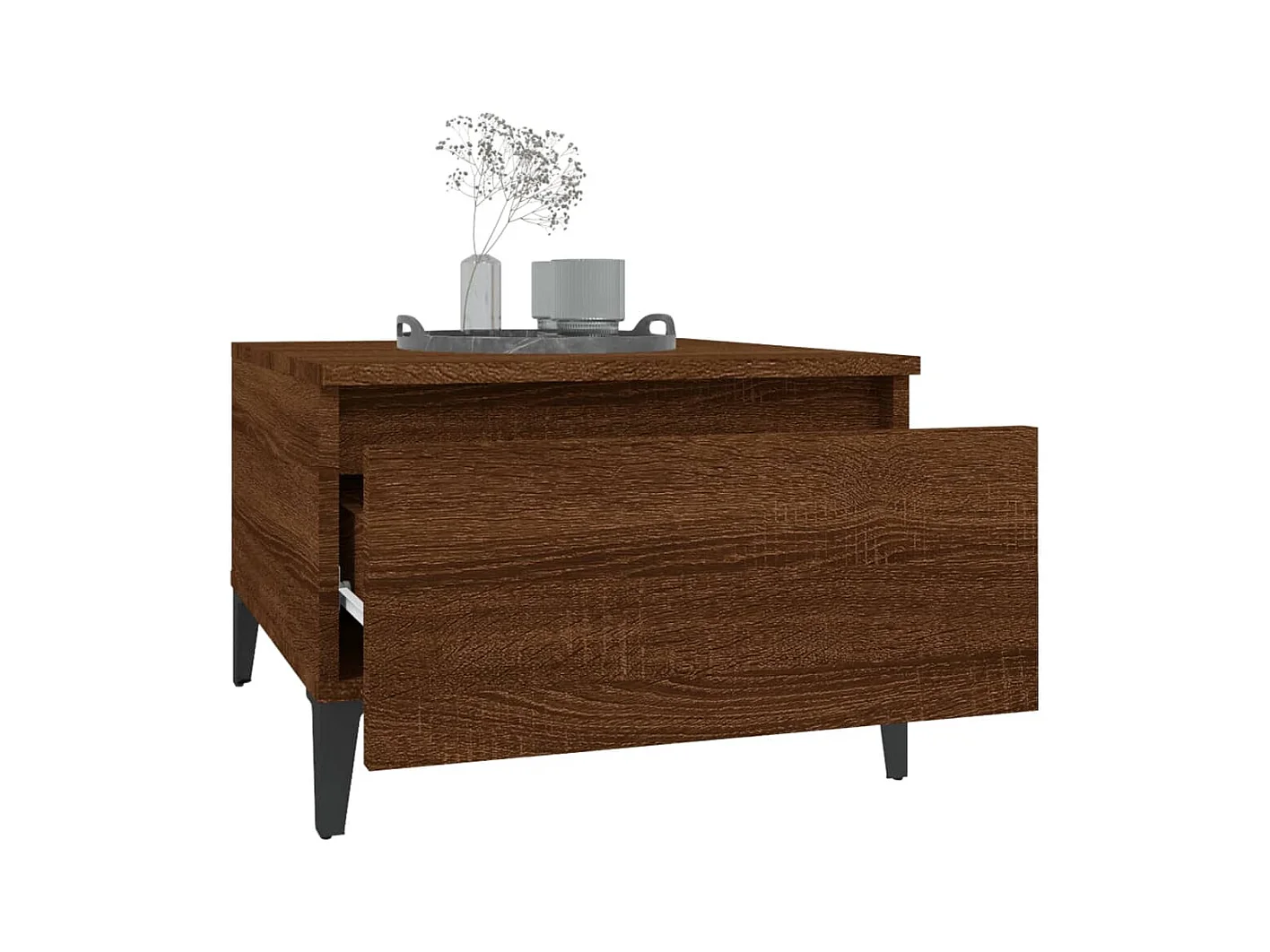 Tavolini laterali 2 pezzi Rovere marrone 50x46x35 cm Legno ingegnerizzato