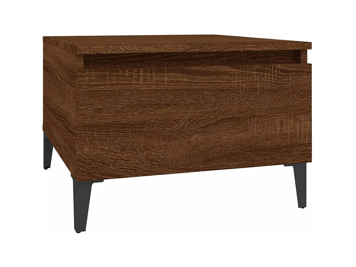 Tavolini laterali 2 pezzi Rovere marrone 50x46x35 cm Legno ingegnerizzato