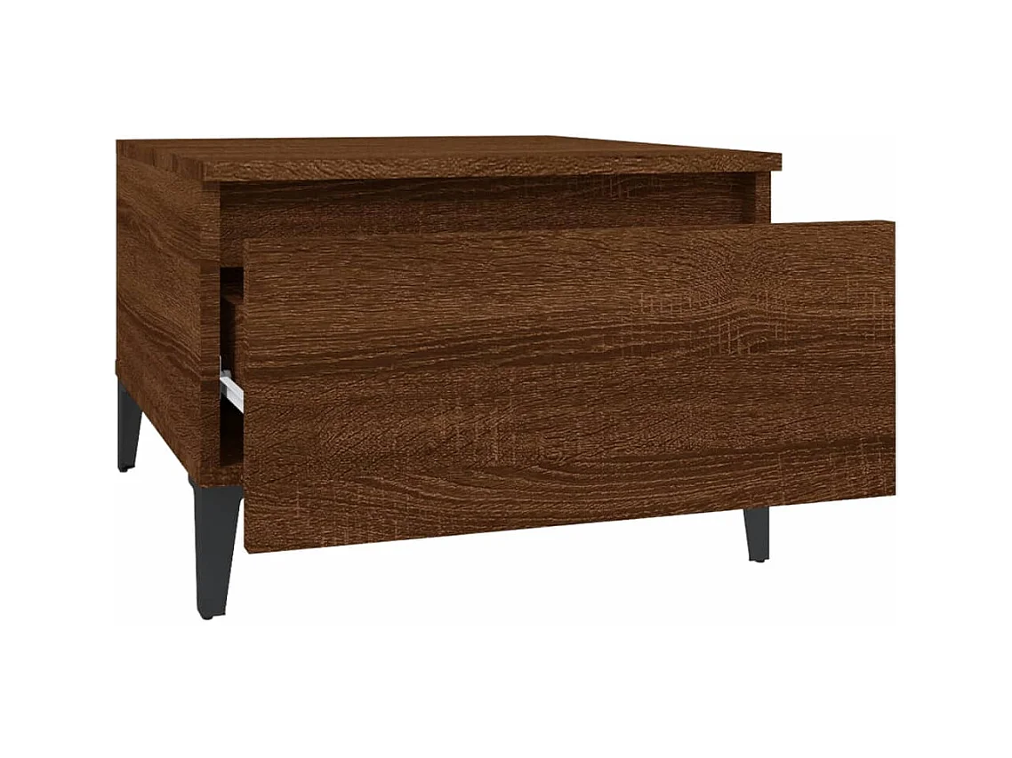 Tavolini laterali 2 pezzi Rovere marrone 50x46x35 cm Legno ingegnerizzato
