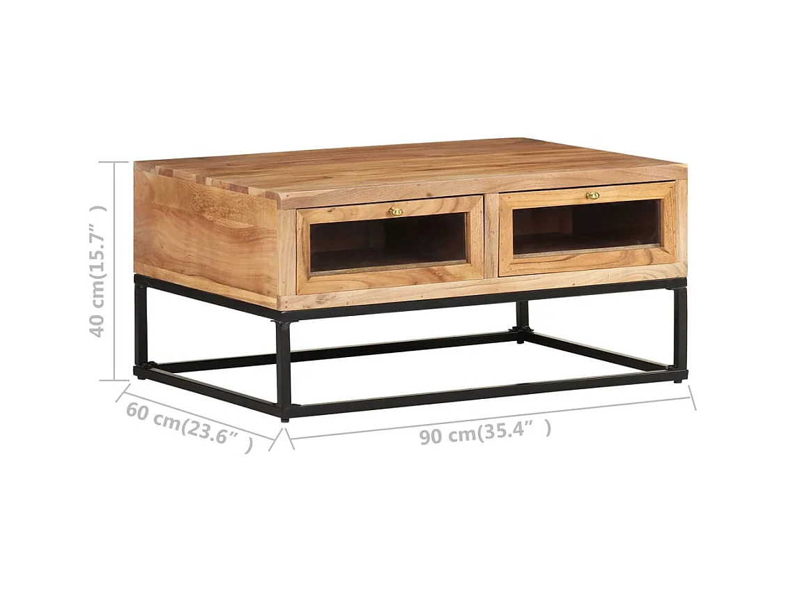Table basse 90x60x40 cm Bois d'acacia massif