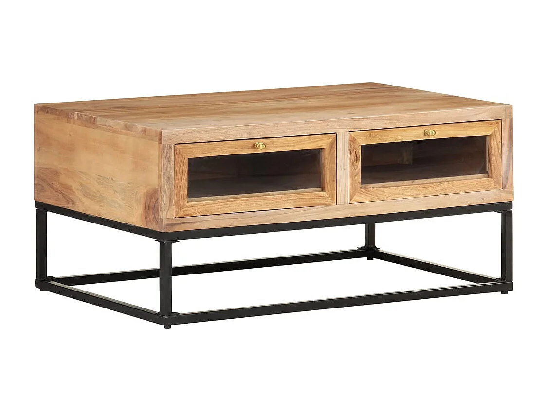 Mesa de centro 90x60x40 cm Madera maciza de acacia