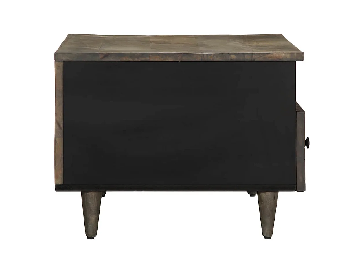 Lichtgrijze salontafel 80x54x40 cm massief mangohout