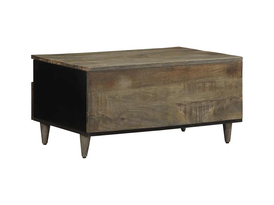 Lichtgrijze salontafel 80x54x40 cm massief mangohout