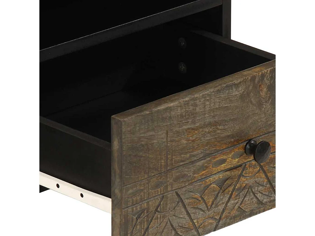 Lichtgrijze salontafel 80x54x40 cm massief mangohout