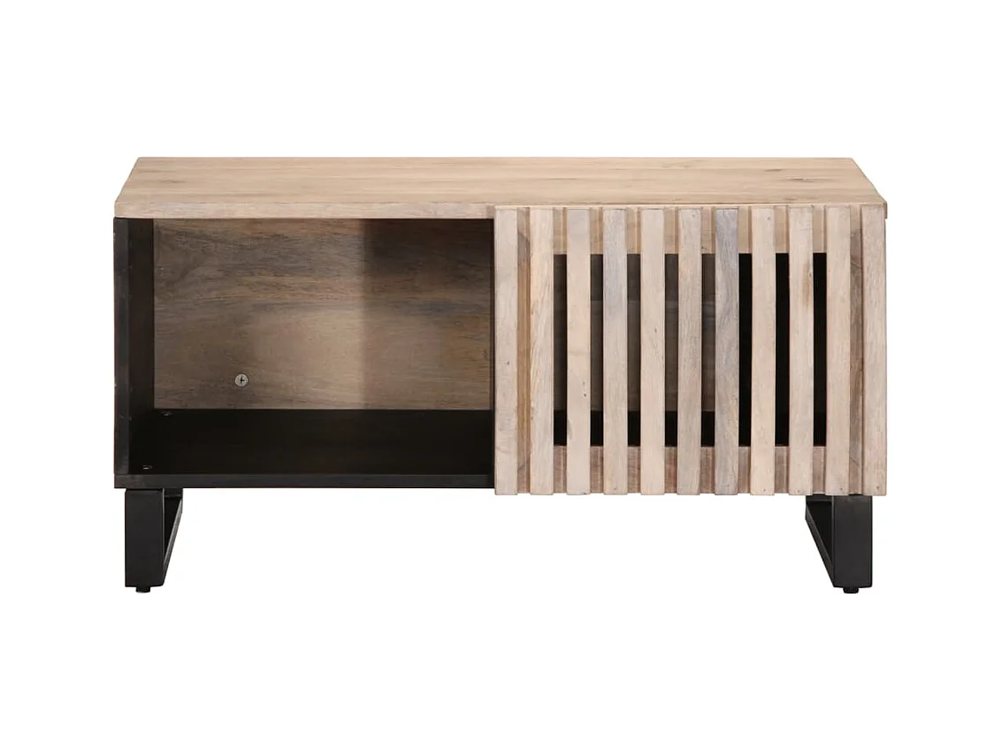 Witte salontafel 80x51x40 cm massief mangohout