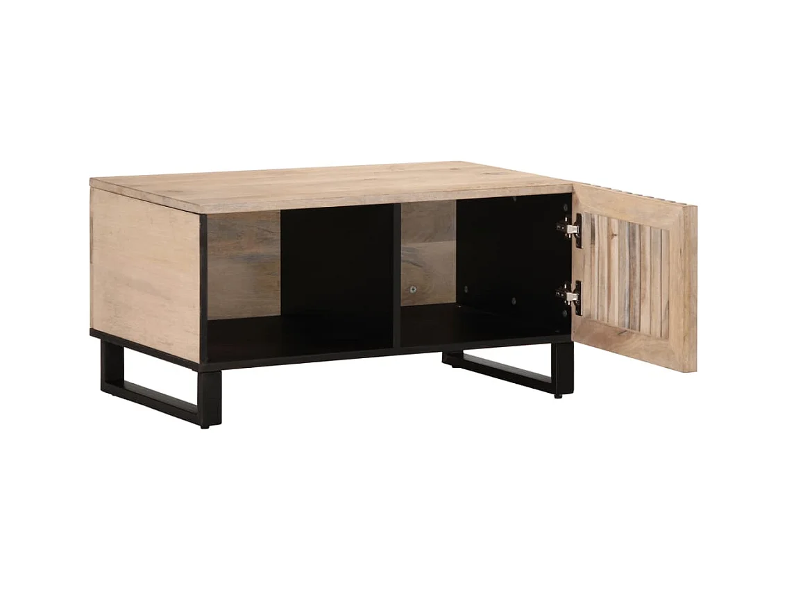 Witte salontafel 80x51x40 cm massief mangohout