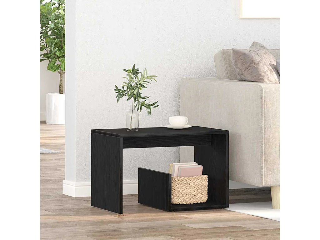 Table d'Occasion Chêne Noir 59 x 36 x 38 cm Bois d'ingénierie