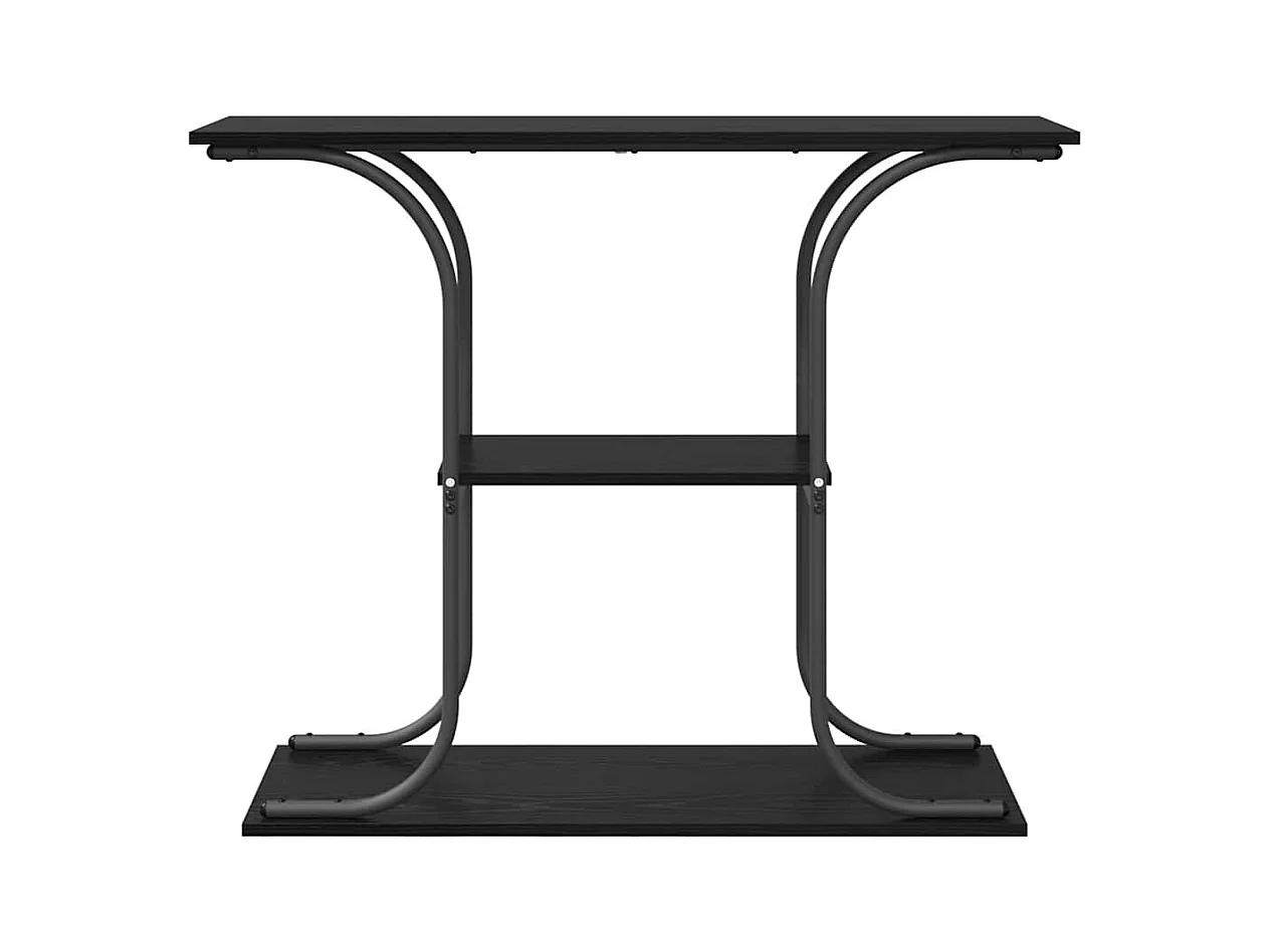 Consoletafel Zwarte eik 101 x 35 x 80,5 cm Bewerkt hout