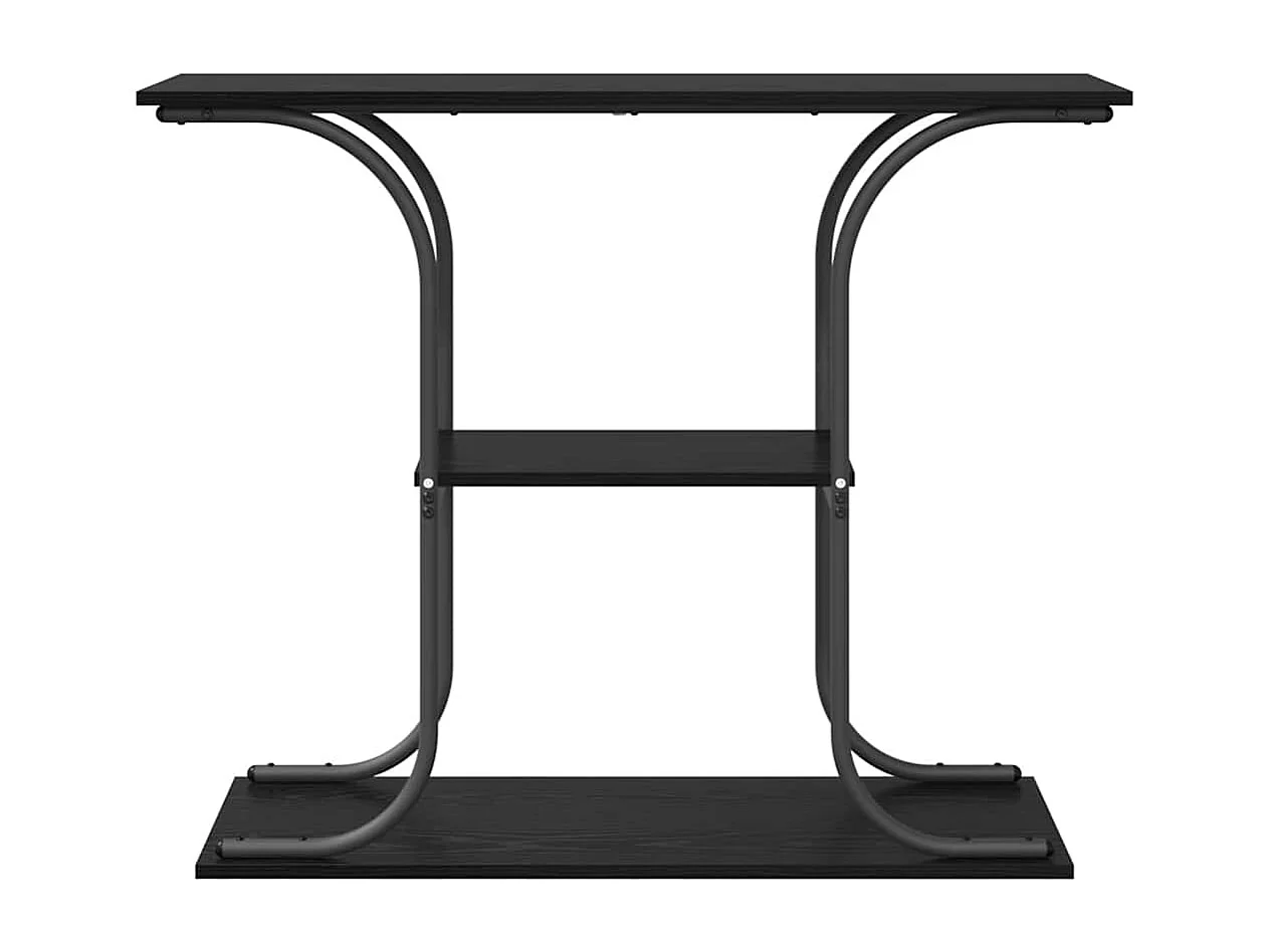 Consoletafel Zwarte eik 101 x 35 x 80,5 cm Bewerkt hout