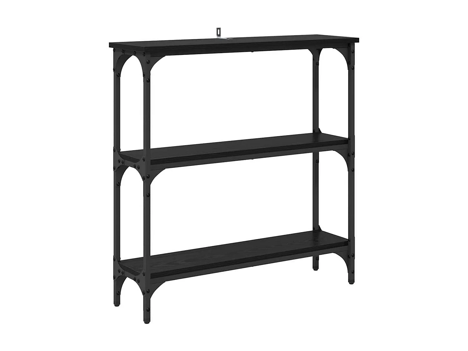 Konsolentisch mit Ablage Eiche schwarz 75 x 22,5 x 75 cm