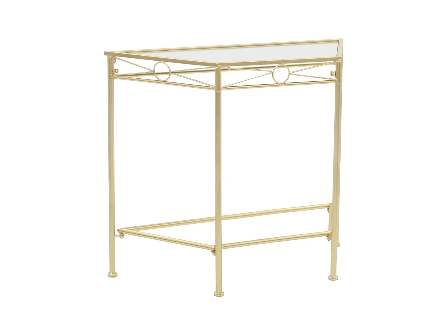 Vintage metalen bijzettafel 87 x 34 x 73 cm goud