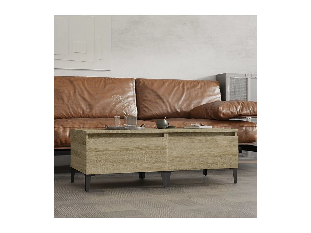 Tables d'appoint 2 pcs Chêne sonoma 50x46x35 cm Bois ingénierie