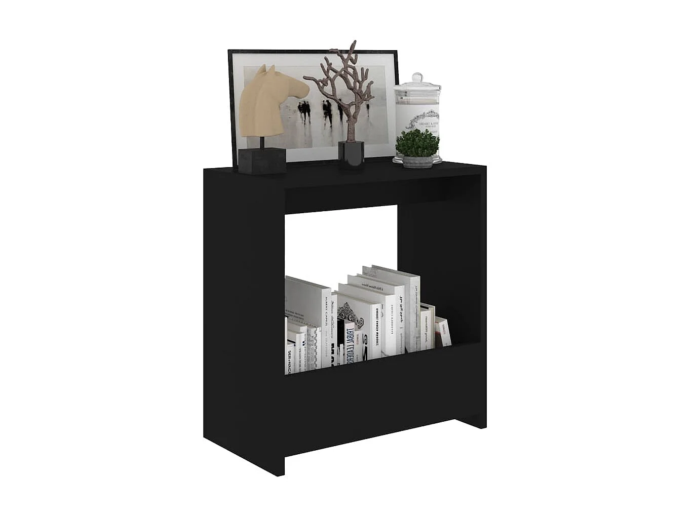 Table d'appoint noir 50x26x50 cm bois d'ingénierie