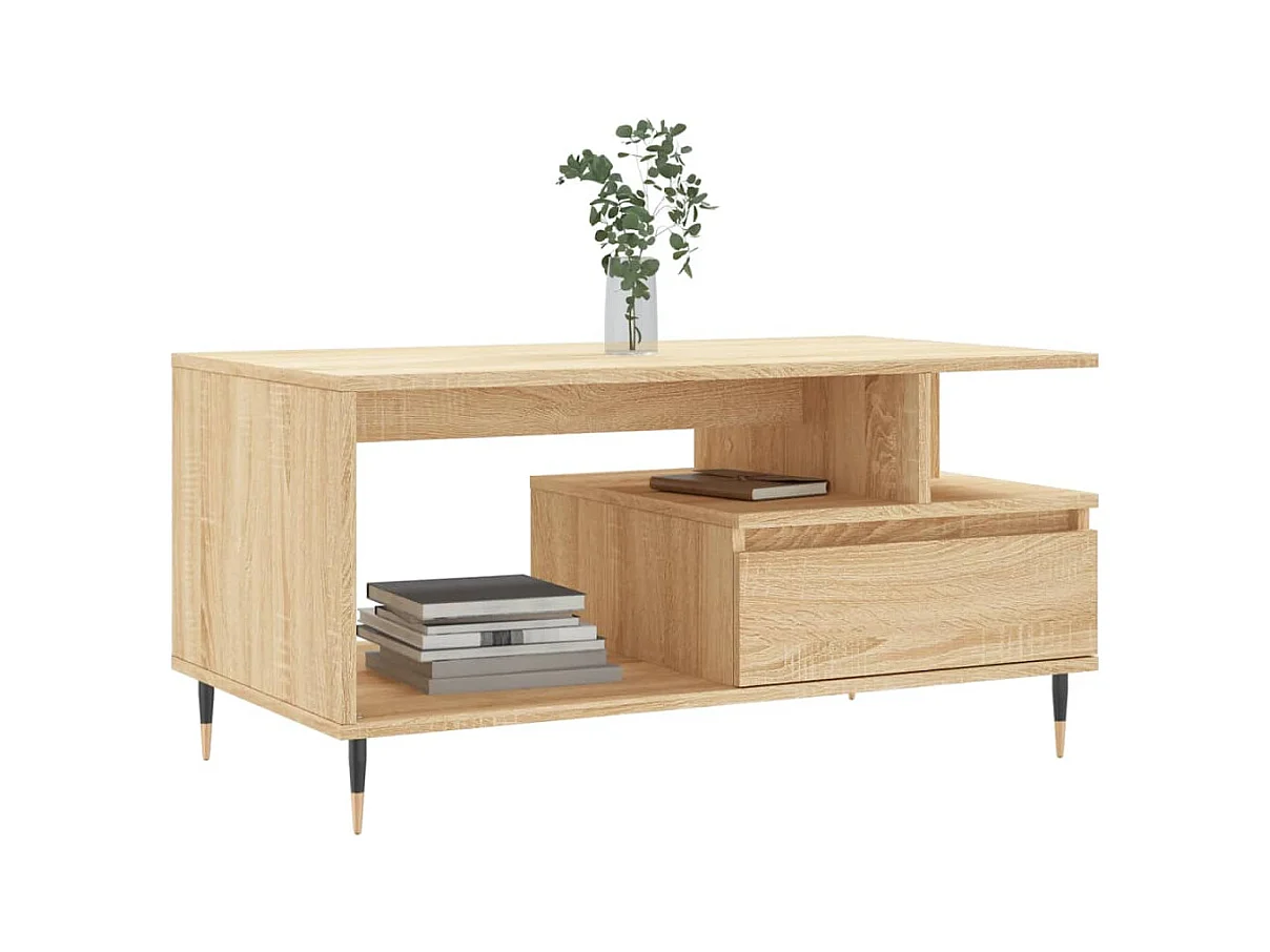 Table basse Chêne sonoma 90x49x45 cm Bois d'ingénierie
