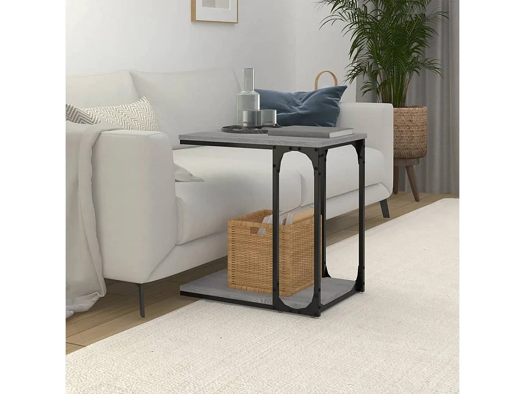 Mesa auxiliar Sonoma gris 50x35x52 cm Madera de ingeniería