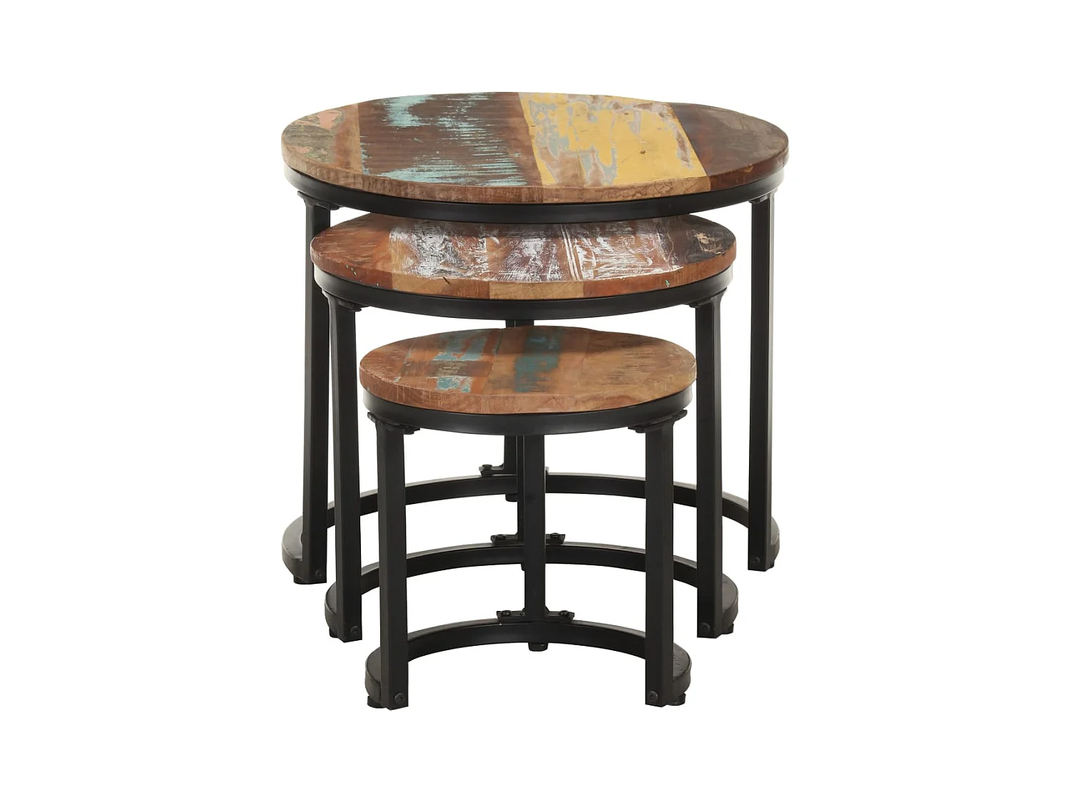 stuks bijzettafels van massief gerecycled hout