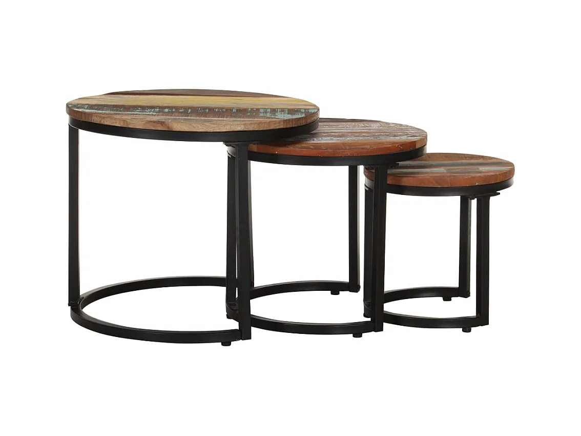 stuks bijzettafels van massief gerecycled hout