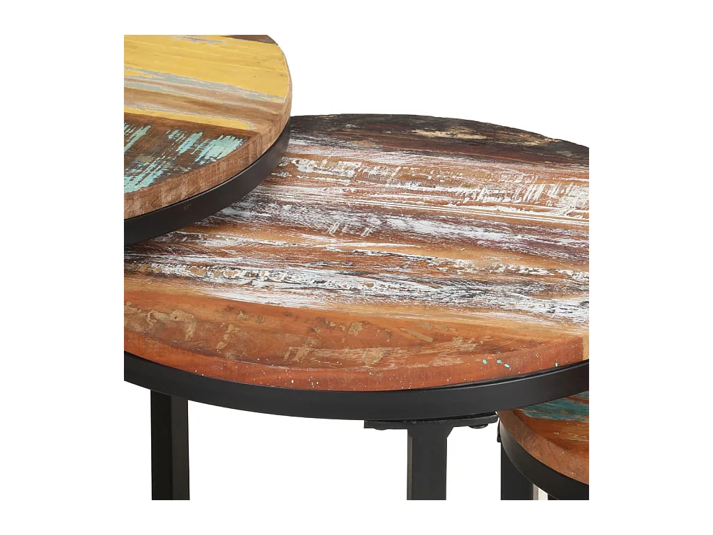 stuks bijzettafels van massief gerecycled hout