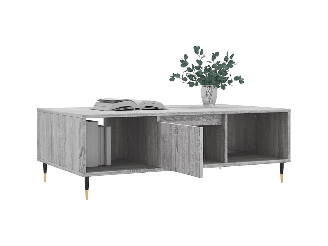 Table basse sonoma gris 104x60x35 cm bois d'ingénierie