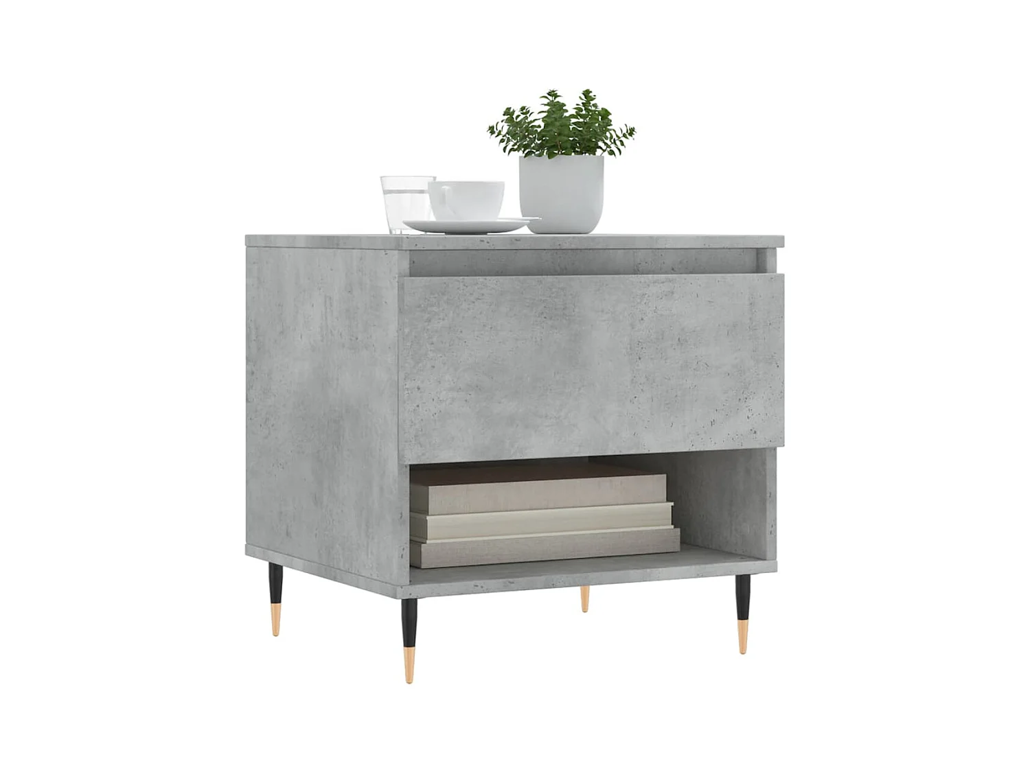 Table basse gris béton 50x46x50 cm bois d'ingénierie