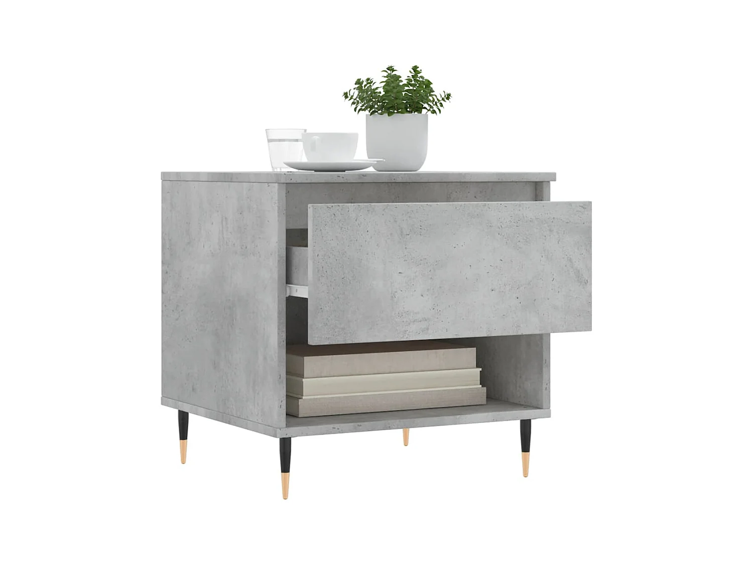 Table basse gris béton 50x46x50 cm bois d'ingénierie