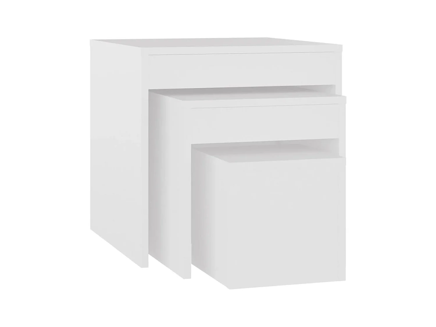 Tables gigognes 3 pcs Blanc Aggloméré