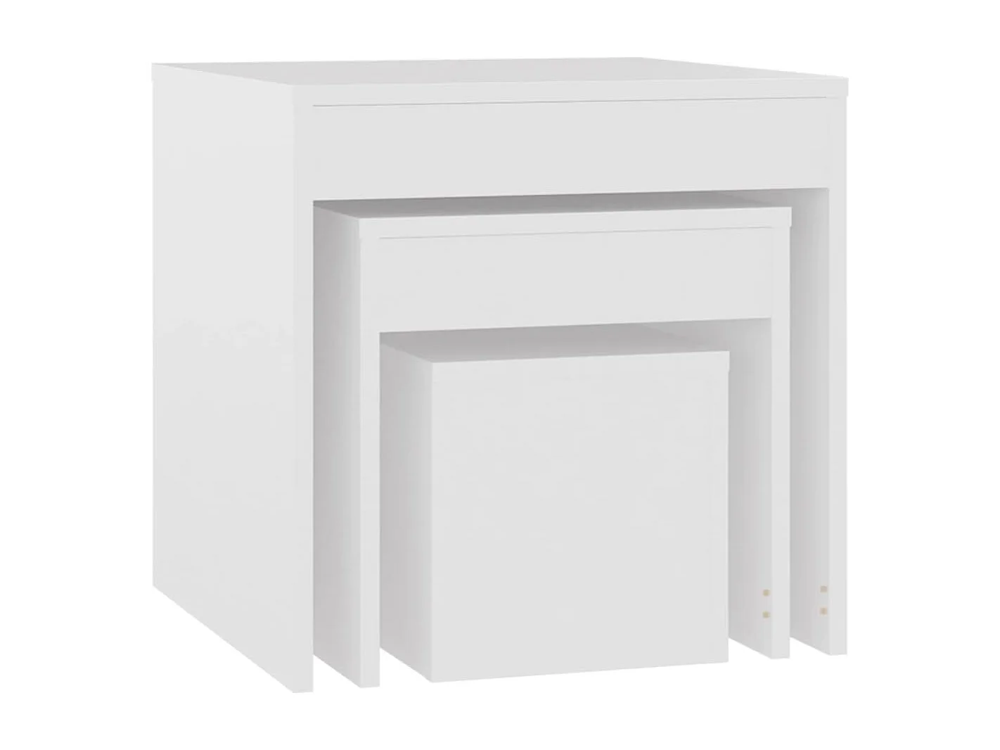 Tables gigognes 3 pcs Blanc Aggloméré