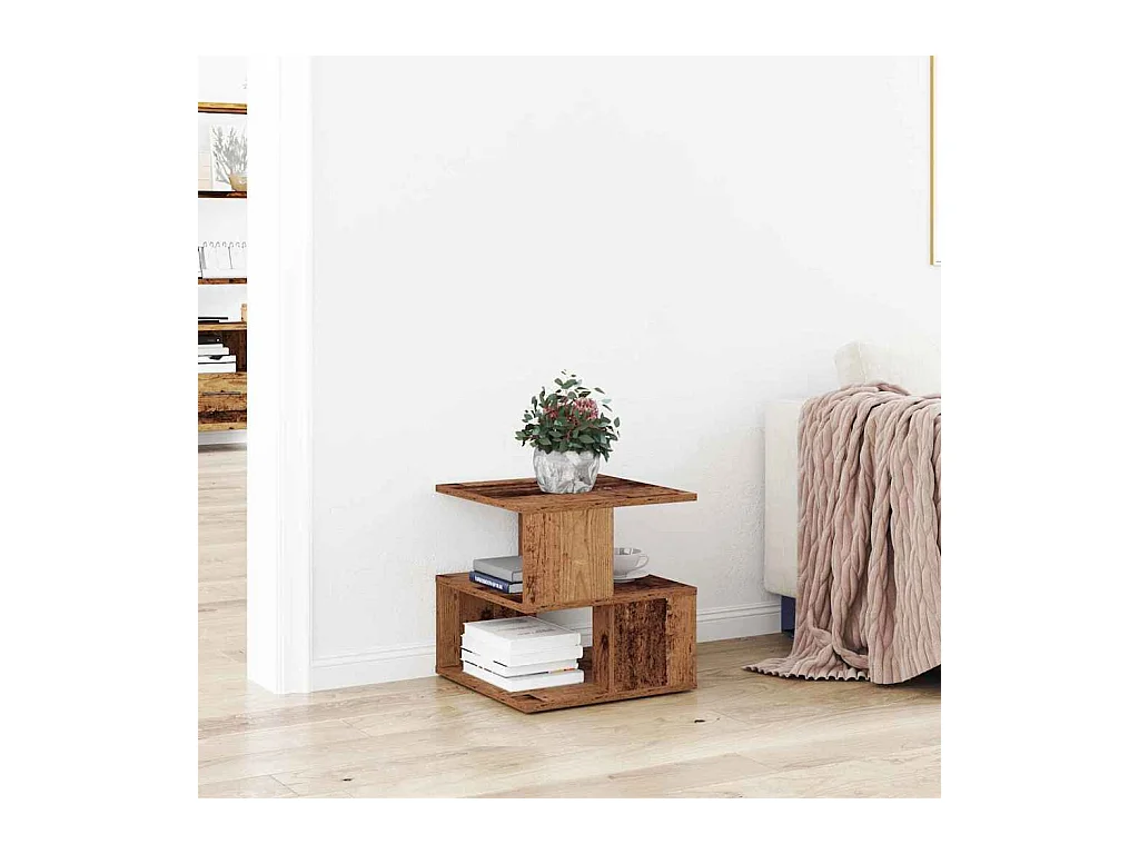 Tavolino laterale in legno antico 40 x 40 x 40 cm Legno ingegnerizzato