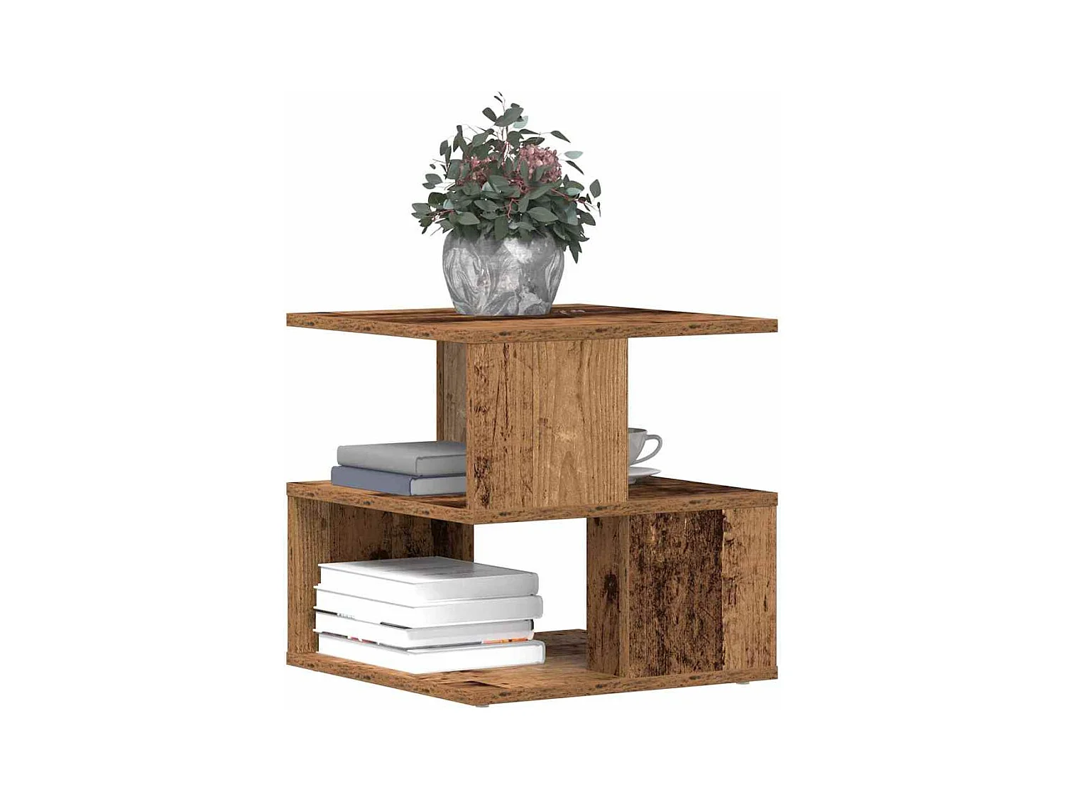 Tavolino laterale in legno antico 40 x 40 x 40 cm Legno ingegnerizzato