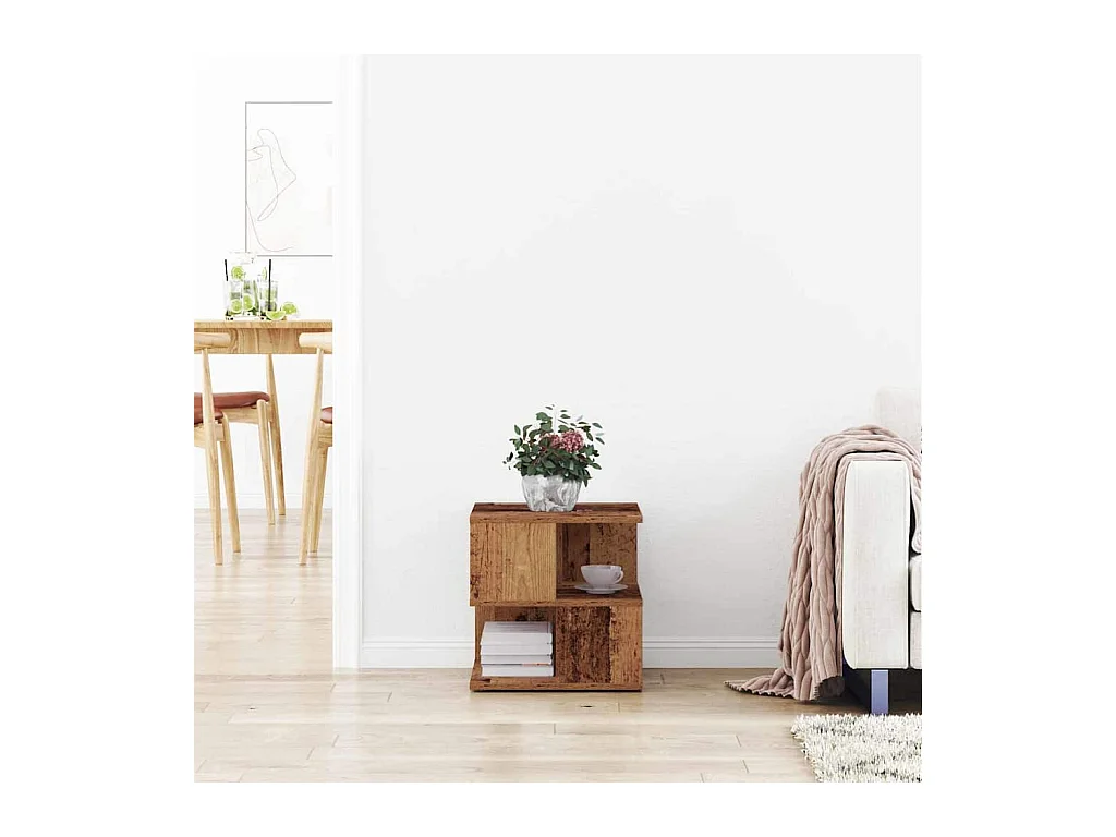 Tavolino laterale in legno antico 40 x 40 x 40 cm Legno ingegnerizzato