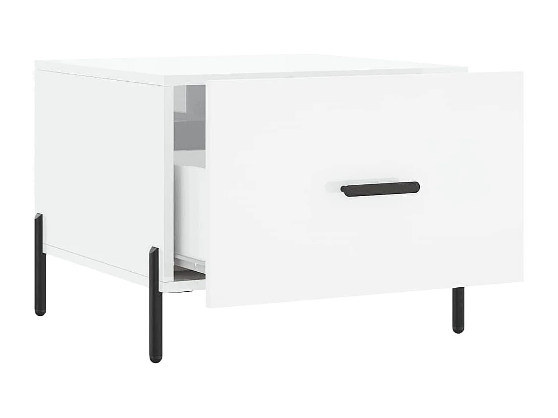 Table basse blanc brillant 50x50x40 cm bois d'ingénierie