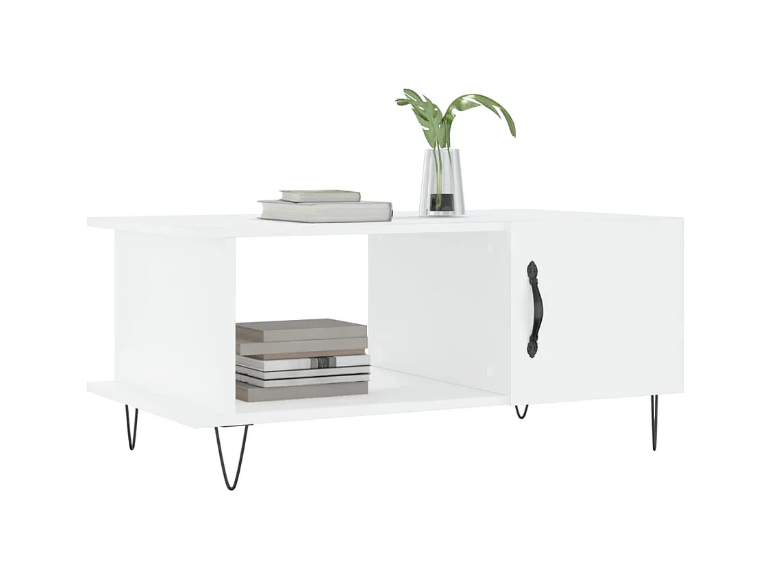 Tavolino bianco 90x50x40 cm in legno ingegnerizzato