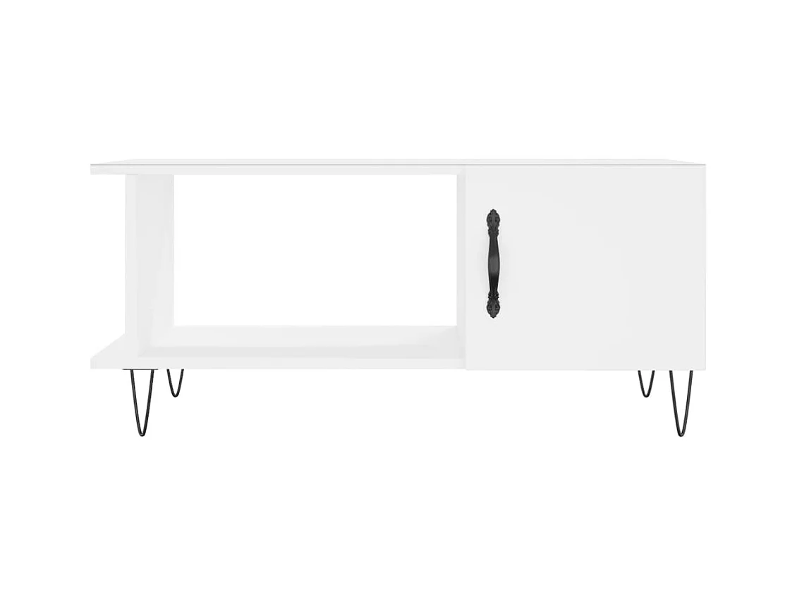 Tavolino bianco 90x50x40 cm in legno ingegnerizzato
