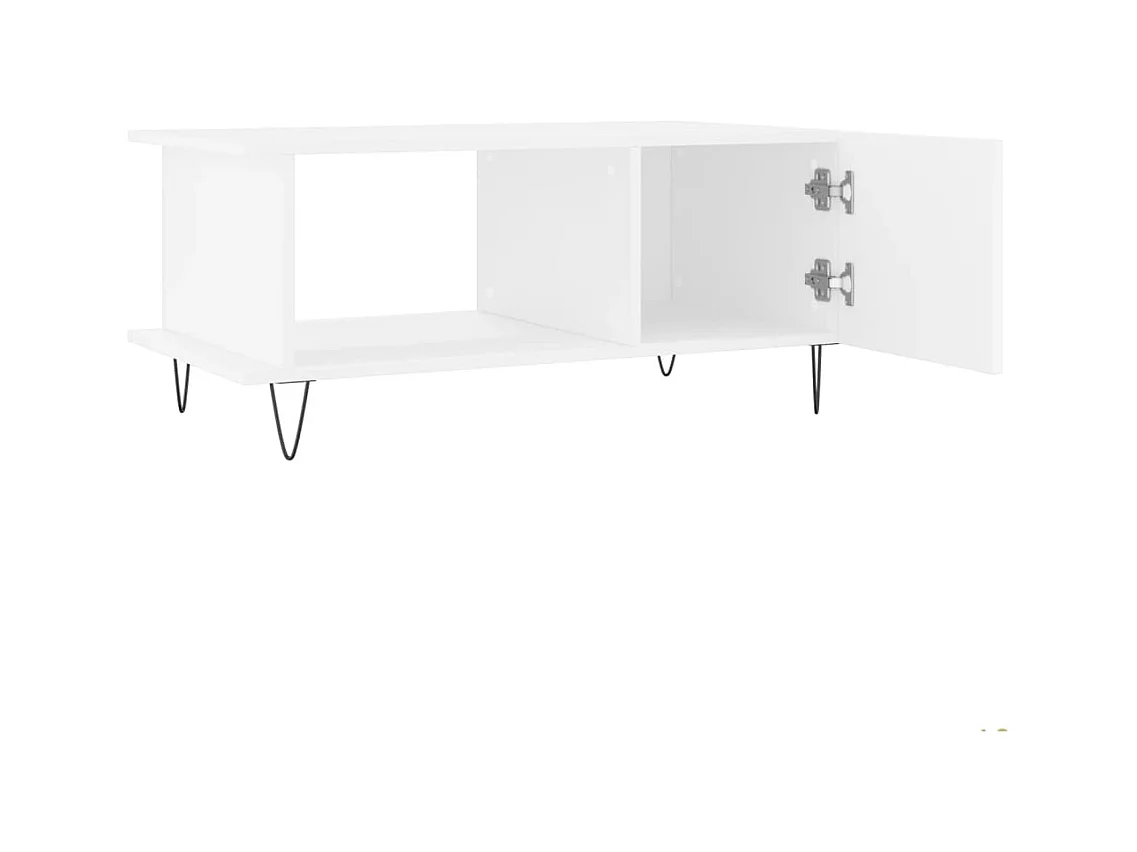 Tavolino bianco 90x50x40 cm in legno ingegnerizzato