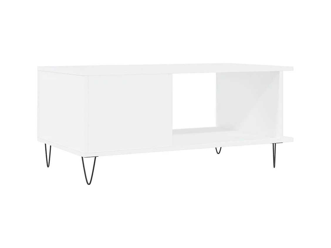 Tavolino bianco 90x50x40 cm in legno ingegnerizzato