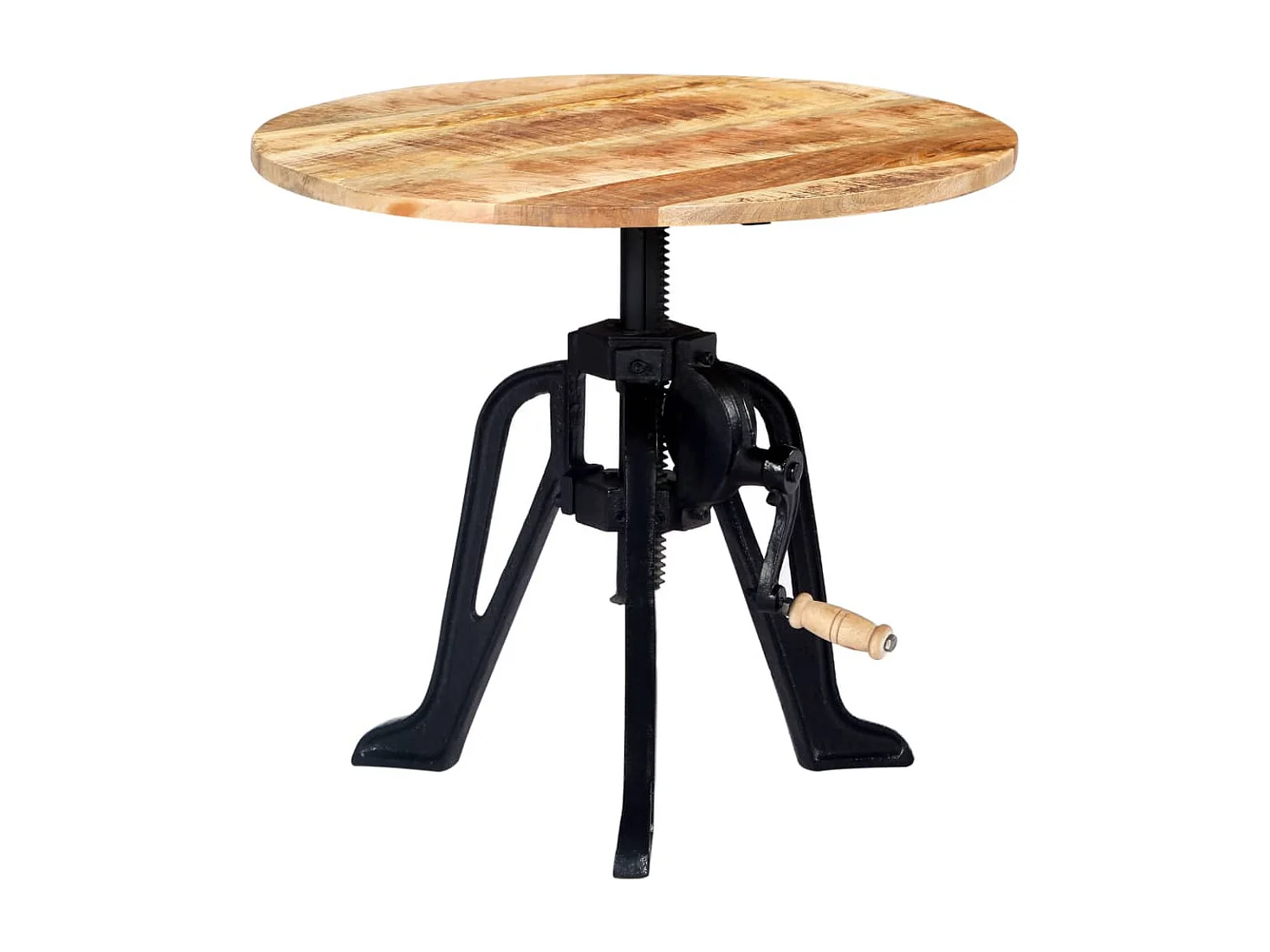 Bijzettafel 60x(46-63) cm Massief mangohout en gietijzer